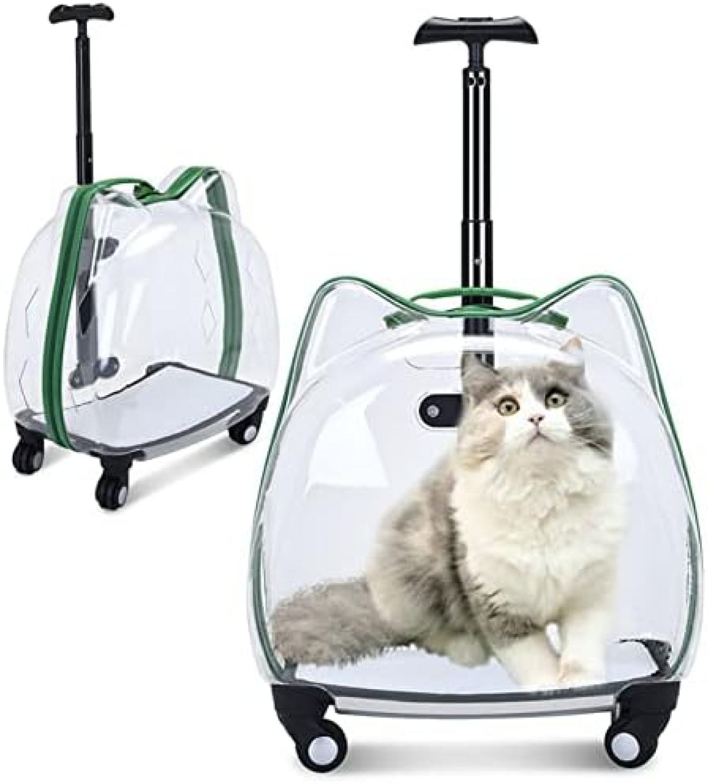 　　　 ◆◇◆売れている秘密◆◇◆ 透明視界で愛犬や愛猫を360度楽しめる！外でも中でも安心して旅行やお散歩が楽しめます。 通気性抜群！上部と両サイドに通気孔があり、ペットが快適に呼吸できます。 頑丈かつ透明な材質で、ペットをしっかり保護！耐咬性が優れており、形が崩れにくいです。 多機能！肩こり解消や疲れ知らずのペットの外出に最適！旅行や獣医院への移動時にも便利です。 軽量?頑丈！12kgまでの猫や8kgまでの犬に対応。室内猫、小型犬、ウサギなど、さまざまな小型ペットにおすすめです。 　　　◆◇◆注意事項◆◇◆ご覧のモニターの環境、撮影環境により実物と色味が異なって見える場合がございます。湿った状態で他のものと擦り合わせると色が移る恐れがあります。濃色品の洗濯時は、白色、淡色と分けて洗ってください。説明 便携式透明ペット用車輪付きスリング - 小型犬と猫のための時尚な外出用アイテム 360度透明視界で、お守り中のペットの様子を存分に楽しめる！外出時も安心の透明バッグ。 上部と両側に通気孔があり、ペットが快適に呼吸できる！安心の透気性バッグ。 堅固で変形しにくい素材を採用し、ペットに最適な保護を提供！優れた耐久性と噛みつきにくさを誇るバッグ。 肩を解放し力を節約することができる多目的バッグ！外出、旅行、病院へのお出かけに最適で、逃げる心配もありません。 拡大されたペットの視界により、外部の景色を存分に楽しめる！いつでも飼い主はペットの様子を確認できます。