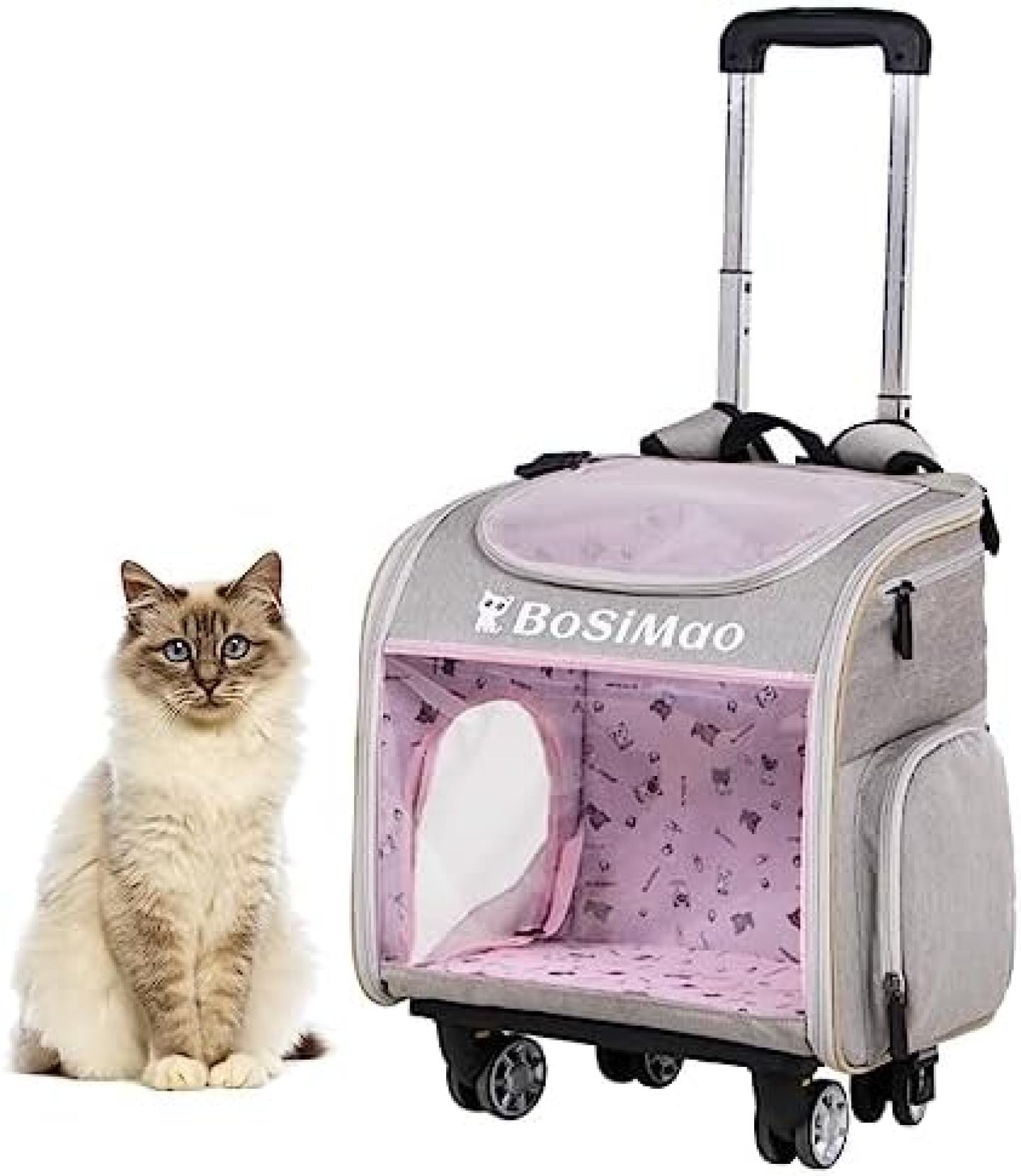 　　　 ◆◇◆売れている秘密◆◇◆ 【2in1ペットリュック】 車輪付きの透明なペット キャリー バックパックは、オックスフォード布、高品質の PVC、およびアルミニウム合金フレームでできています。 車輪は二重層にアップグレードされ、360度回転でき、静かで、衝撃を吸収します。クッションの真ん中にパールコットンのプラスチック板があり、ペットバッグの安定性を高めます。 サイズ：38×26×38cm、猫は10kg、犬は7kgまで対応。 【快適で通気性】4面のメッシュウィンドウにより、ペットの換気が確保され、ペットのストレスを軽減します。 【ヒューマナイズドデザイン】幅広のショルダーストラップと背中のパッドが背中をサポートし、圧力を緩和します。 【細かな配慮】収納バッグやメッシュポケットなど、細やかなディテールで使いやすさを追求しました。 【デュアルプロテクション】ダブルヘッドジッパーや安全ロープが付属し、ペットの安全を第一に考えた設計です。 　　　◆◇◆注意事項◆◇◆ご覧のモニターの環境、撮影環境により実物と色味が異なって見える場合がございます。湿った状態で他のものと擦り合わせると色が移る恐れがあります。濃色品の洗濯時は、白色、淡色と分けて洗ってください。説明 折りたたみ式ペットキャリー：小型犬や猫のための快適な旅行や通院に最適なキャリーカート (グリーン)【2in1ペットリュック】 車輪付きの透明なペット キャリー バックパックは、オックスフォード布、高品質の PVC、およびアルミニウム合金フレームでできています。 車輪は二重層にアップグレードされ、360度回転でき、静かで、衝撃を吸収します。クッションの真ん中にパールコットンのプラスチック板があり、ペットバッグの安定性を高めます。 サイズ：38×26×38cm、猫は10kg、犬は7kgまで対応。 4つのメッシュウィンドウと360度回転可能な車輪で、ペットの快適さと通気性を確保します。 幅広のショルダーストラップと背中を支えるパッド入りのデザインが、飼い主とペットの快適性を考慮しています。 サイドに収納バッグやメッシュポケットが搭載されており、便利で使いやすいデザインになっています。 デュアルプロテクションの機能と安全ロープで、お気に入りのペットを安全に運ぶことができます。