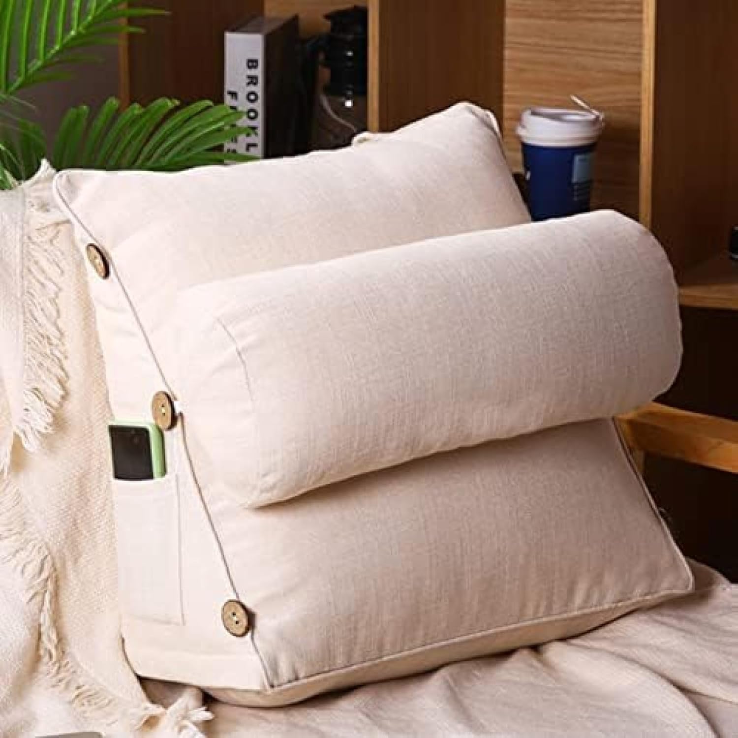 背もたれ枕 腹枕 ベッド用 座りクッション 腹枕 寝ながら 60*50*20cm マタニティ ...