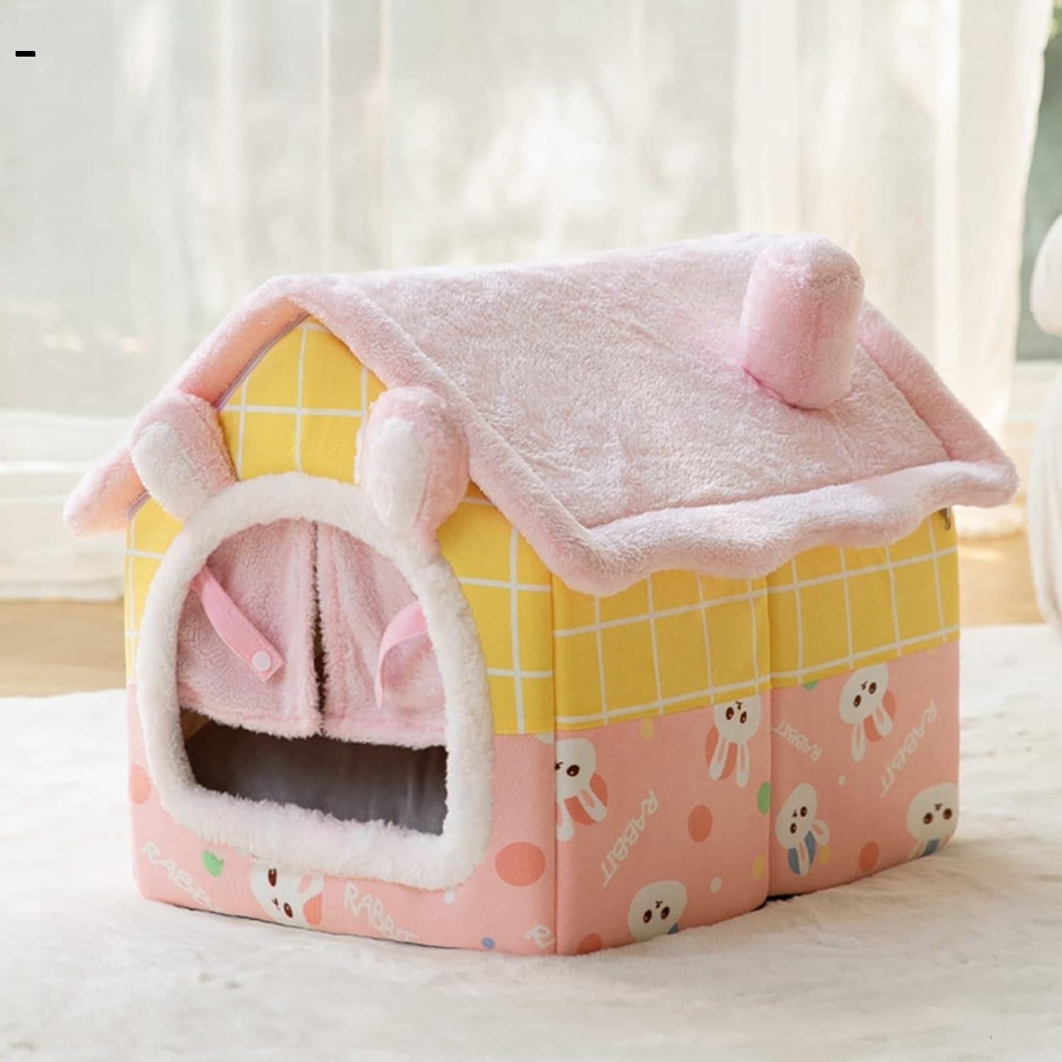 【10％OFFクーポンあり】ペットハウス　ドーム型　冬　猫ハウス　犬屋　保温防寒　暖かい　ペットベッド　可愛い　室内　ふわふわ　もこもこ　ペットクッション　人気　おしゃれ　洗える　ペットプレゼント　キャットハウス　寝袋　休憩所　遊び場　暖かい巣　取り