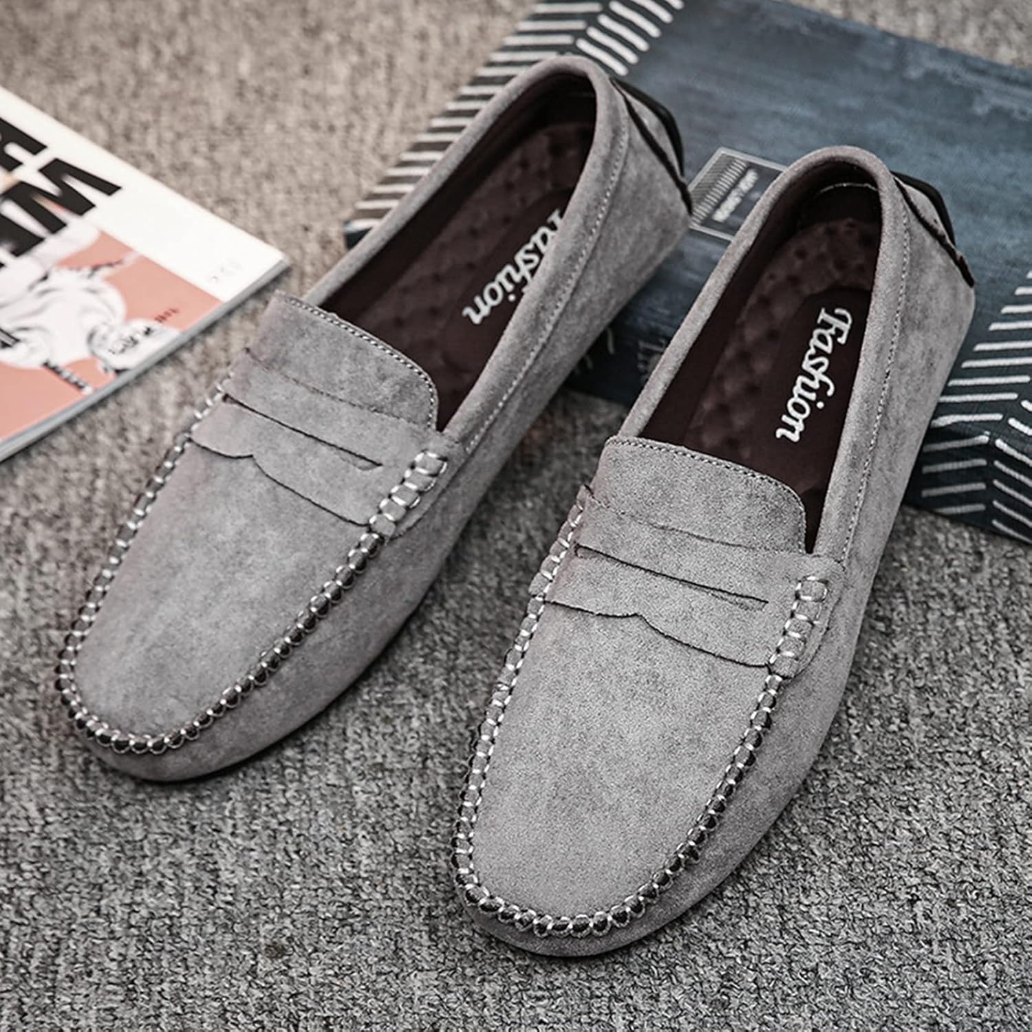 Nartoostonのローファー スリッポン モカシン ペタンコ スエード ドライビングシューズ メンズ フォーマル 無地 履きやすい ウォーキングシューズ カジュアル 定番 スリップオン 紳士靴 春夏秋冬 通勤通学 サラ｜アングル2