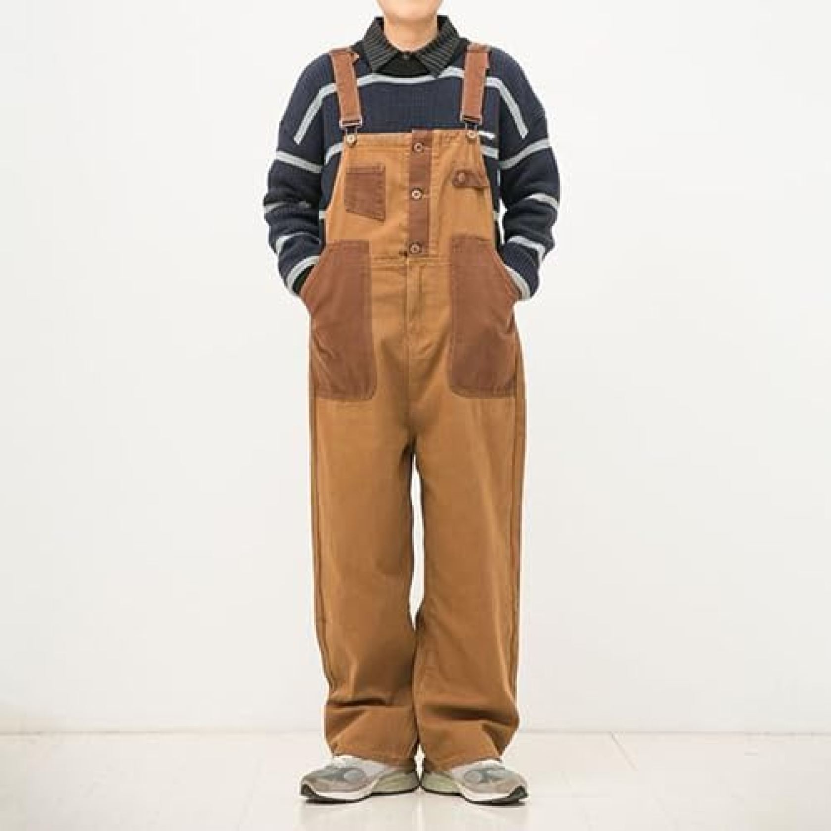 Nartoostonのサロペット オーバーオール メンズ オールインワン ワイドパンツ つなぎ カーゴパンツ 両面着 サスペンダージーンズアメカジ ゆったり カジュアルパンツ 作業服 大きいサイズ｜アングル2