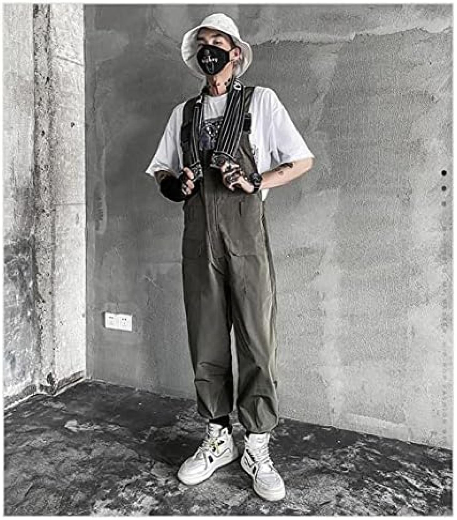 Nartoostonのオーバーオール メンズ 作業着 サロペット ロングパンツ カーゴパンツ 大きいサイズ つなぎ 作業服 おしゃれ カジュアルパンツ オールインワン 黒 ヒップポップ ストリート系｜アングル3