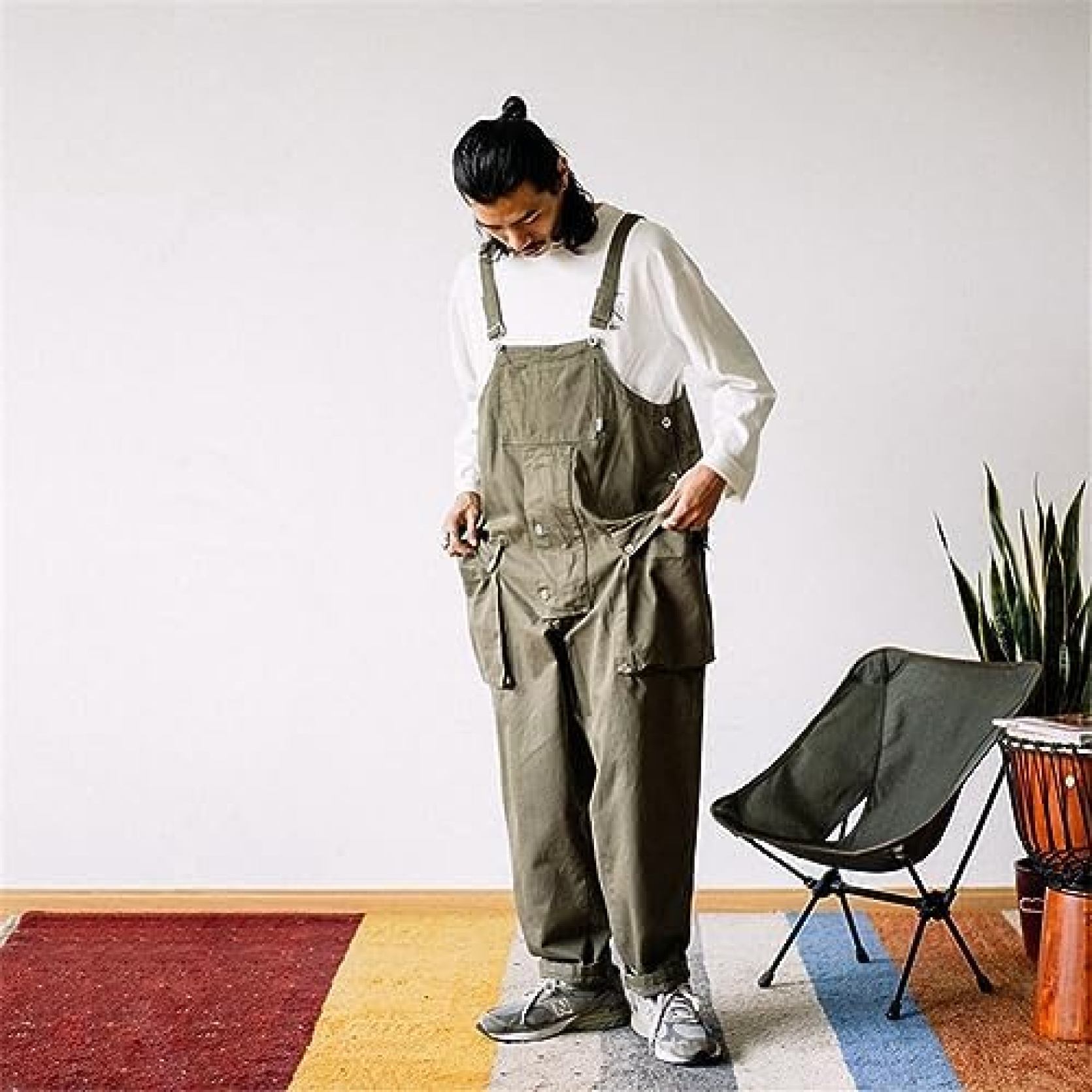 Nartoostonのオーバーオール メンズ ズボン サロペット ワークパンツ オールインワン つなぎ 作業服 ングパンツ ゆったり 大きいサイズ 体型カバー カジュアル おしゃれ 男女兼用｜アングル2