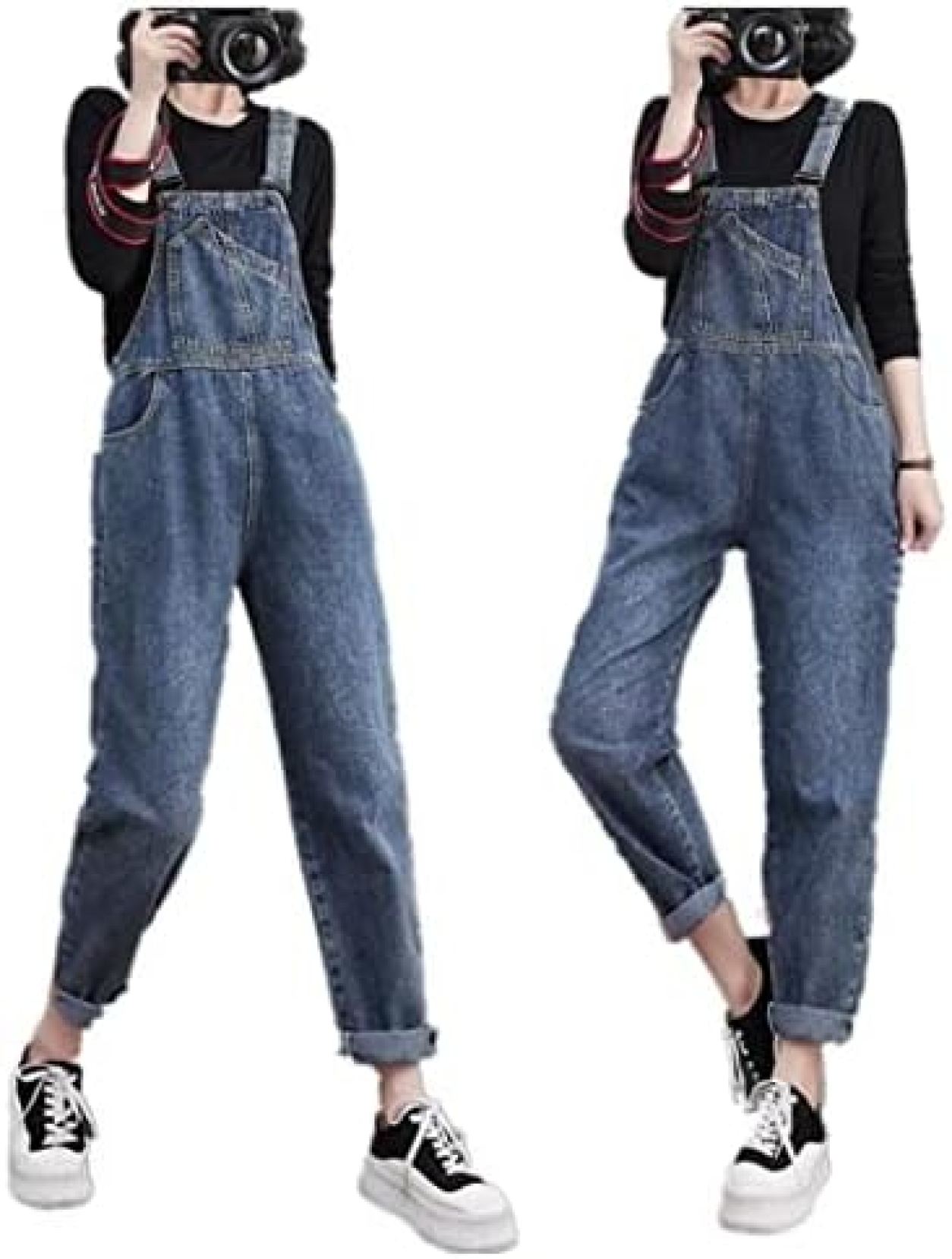 サロペット レディース デニムサロペット パンツ オーバーオール デニムロングパンツ ロングサロペット ゆる ズボン パ…