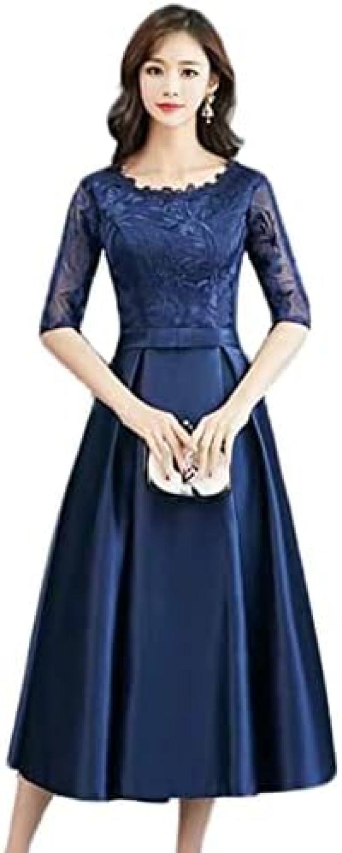　　　 ◆◇◆売れている秘密◆◇◆ 高品質な生地とレース素材を使用し、履き心地抜群！女性らしさを演出するデザインに注目。 ウエストのリボンと光沢のあるスカートで脚長効果を演出し、上品な印象を与えます。 シンプルでスタイリッシュなデザインで、長時間着用でも快適さを保証。温かみと躍動感のある色味で明るい雰囲気を演出します。 おとぎ話のプリンセスのようなエレガントなデザインで、パーティーシーンで際立つ存在感を。 品のあるセクシーなネックラインと光沢のある素材で注目を集める。二次会や結婚式などのフォーマルな場面に最適！ 　　　◆◇◆注意事項◆◇◆ご覧のモニターの環境、撮影環境により実物と色味が異なって見える場合がございます。湿った状態で他のものと擦り合わせると色が移る恐れがあります。濃色品の洗濯時は、白色、淡色と分けて洗ってください。説明 「エレガントな花柄レース袖のパーティードレス - レースネックとサテン素材 - 五分袖 - バックファスナー付き - 母親にもおすすめ - 結婚式やカジュアルなパーティーにぴったり - ハーフスリーブのキャバドレス」 高品質の素材で作られたセクシーなデザインのドレスで、履き心地も抜群！ 鎖骨の透け感レースが華やかさを演出し、女性らしさを引き立てます。 ウエストのリボンと光沢のスカートで縦のラインを強調し、脚長効果抜群！ シンプルでスタイリッシュなデザインが、凛とした雰囲気を醸し出します。 パーティーやイベントに最適な、おとぎ話のプリンセスのようなエレガントな印象のドレス！