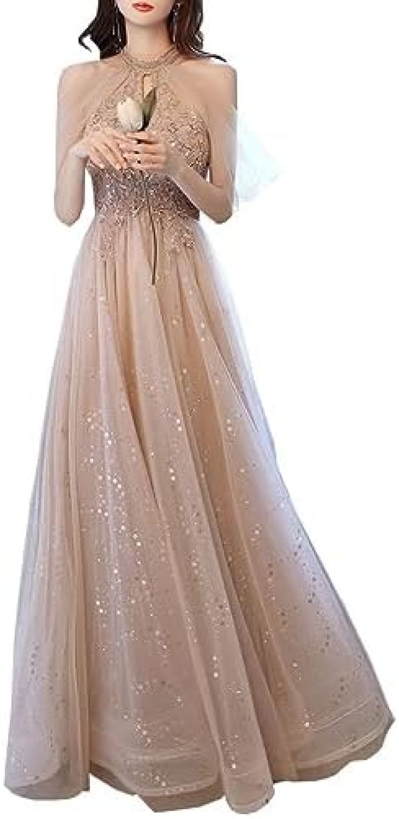 イブニングドレス レディース 花嫁ドレス チュールドレス パーティードレス ロングドレス カクテルドレス 二次会ドレス 花嫁 発表会 ドレス 大人 ロング丈 チュール 編み上げ レース Aライン comsys-r-10074569 Nartooston パッケージ画像