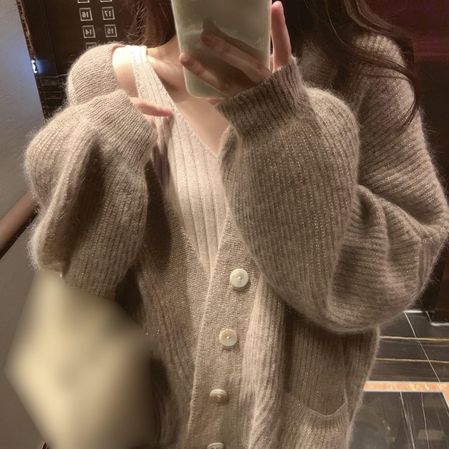 カーディガン セーター レディース 無地 女性 Vネック ドロップショルダー アウタ...