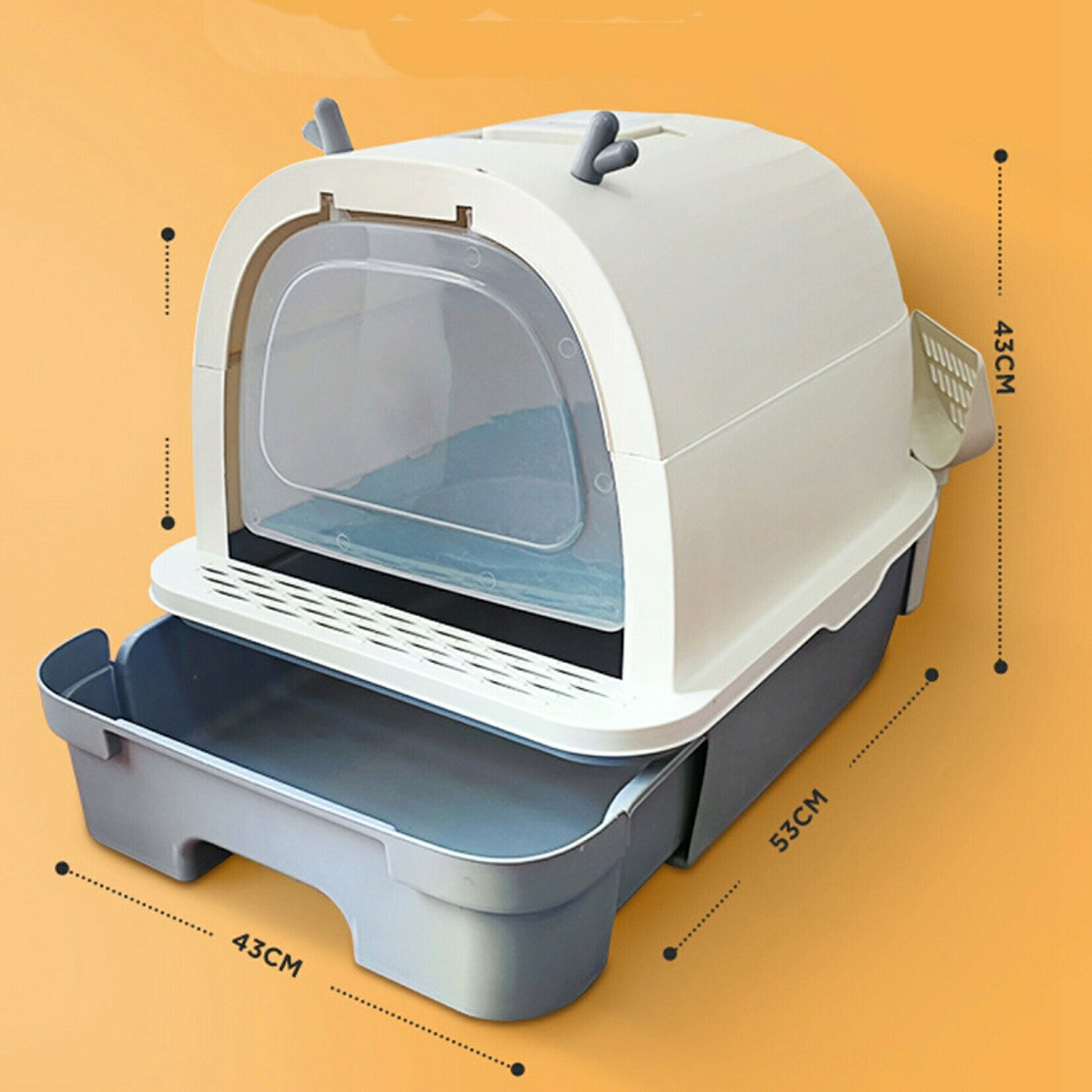 【10％OFFクーポンあり】猫トイレ　ドーム型　猫用トイレ本体　大容量　ワイドサイ...