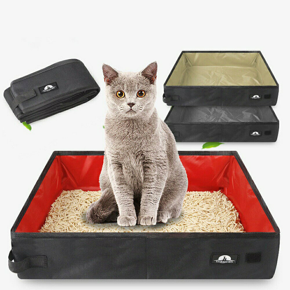 【10％OFFクーポンあり】ポータブル猫トイレ　猫　トイレ　本体　折り畳み　猫のト...