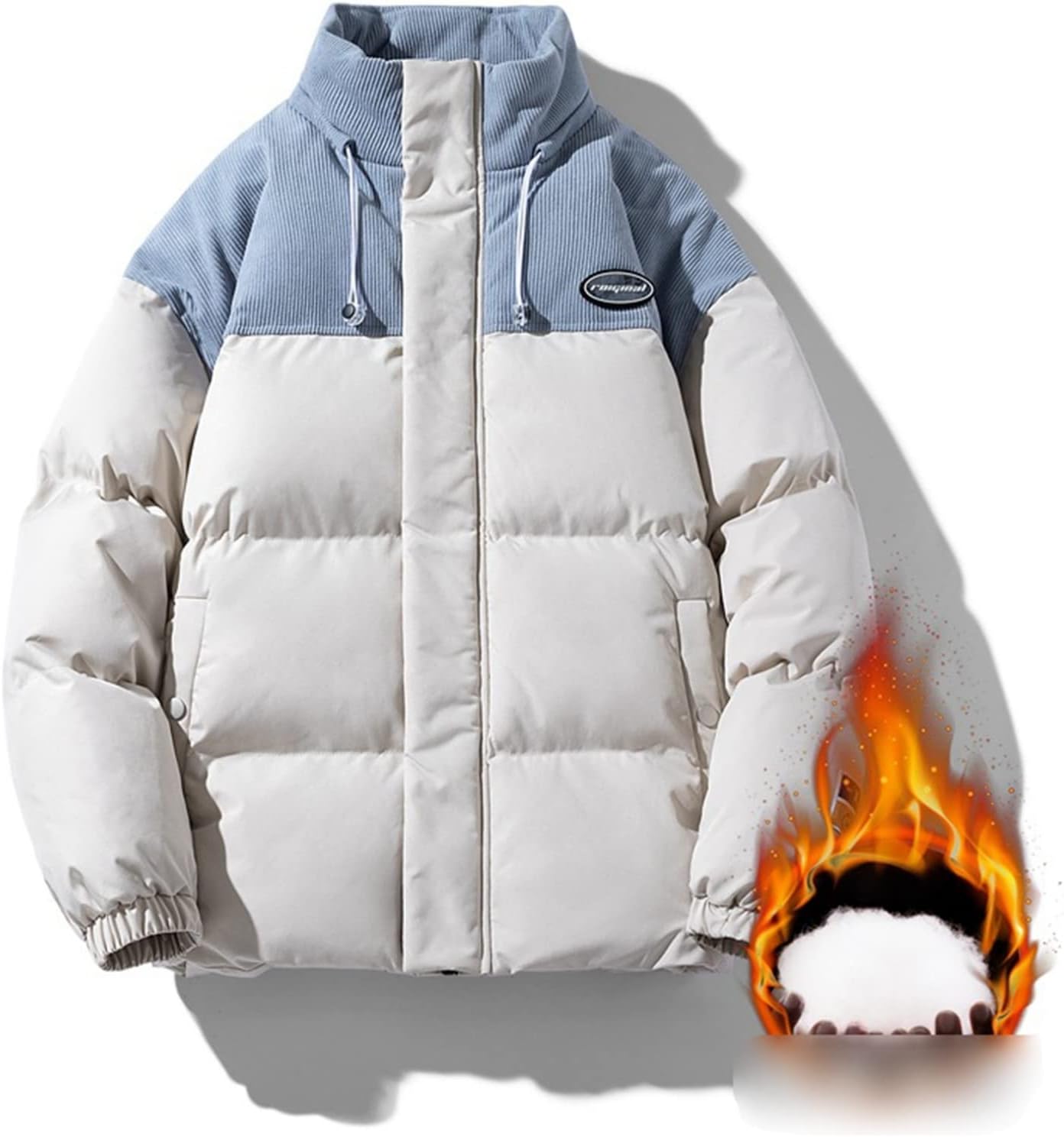 中綿ジャケット メンズ 冬服 バイカラー パッチワーク ダウンコットン 綿服 ブルゾン 厚手 立ち襟 防風 保温性 寒さ対策 カジュアル アウトドア キャンプ バイク おしゃれ 大きいサイズ ユニセッ comsys-r-10066397 Nartooston サンプル画像3