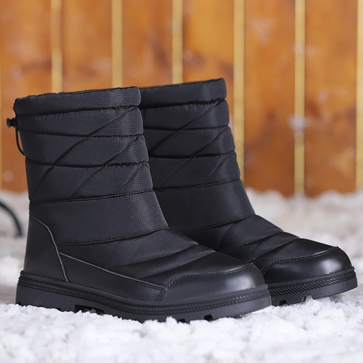 冬用 スノーブーツ トレッキングブーツ メンズ 中ボア 登山靴 雪靴 大きいサイズ ...