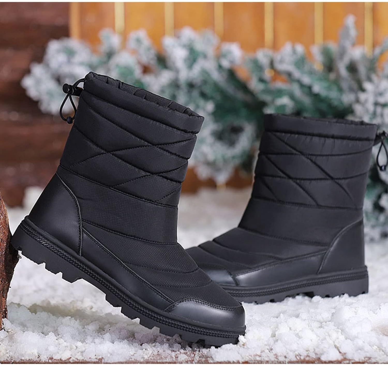冬用 スノーブーツ トレッキングブーツ メンズ 中ボア 登山靴 雪靴 大きいサイズ ...