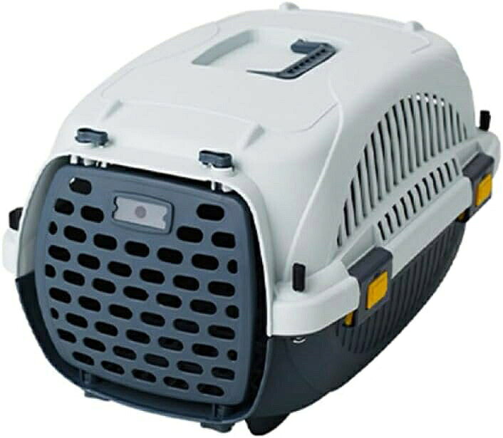 【10％OFFクーポンあり】犬用クレート S ペットケンネル ペットキャリーケース 中小型犬 成猫 子猫 うさぎ 小動物 ペットキャリーバッグ プラスチック製 水洗いOK 航空輸送ボックス 室内用ハウス 取っ手付き グレー 頑丈