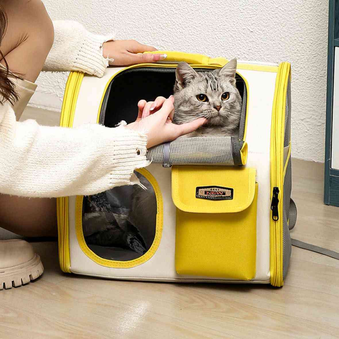 　　　 -------商品詳細------- 【のびのびできる】のびのびできるキャリーバッグ、広々スペースで、中はゆったりできます。普段使いはもちろん！家族旅行やアウトドアでのケージ?ペットハウスとしても?防災用品として、非常時のケージとしてもおすすめです！ 【高い通気性で圧迫感を軽減】生地はメッシュ素材が使用されており、通気性が高く蒸れる心配がございませ。また外がある程度見えるので、小型のワンちゃんやネコちゃんも怖がらず安心して収まってくれます。 【携帯便利】安定性が良いデザインで安心してお出かけできます！リュックサック型なので歩行時にバッグの揺れを抑えて、肩や背中の負担も軽減してくれます。前でも抱えることが出来ます。両手が空くので何かとべんりです。滑らかで摩耗に強いジッパーや丈夫で耐久性のある持ち手等、飼い主様もペット安心してお出掛け出来ます。 【2way対応?外出時に便利】ペット持ち運びリュックはキャンピング、通院、散歩、ドライブ、旅行、災害避難などのお出かける時に非常に役に立ちます。手提げ?リュック2way利用できます、今まで大変だった移動も楽になったりするのです。猫?小型犬?うさぎ?小型ペットなどに適用の猫キャリーバッグ ※商品写真はできる限り実物に近づけるようにしておりますが、お使いのモニター設定、お部屋の照明等により実際の商品と色味が異なる場合がございます。説明 大容量 お出掛けペットリュック ペット用バックパックは猫、小型犬、ウサギ、その他の小型ペットに適しています。 □そんな悩みはありませんか? □ペットちゃんの病院通いに手軽に使えるバッグが! □チョットそこまでお散歩を気軽にできるバッグが! □ドライブ、キャンプにも使えて持ち運びが便利! □手提げ?リュックの2WAY使用が出来る! ?ゆとりある空間 快適で通気性が良い 視認性の良い透明な窓 ?手提げでもリュックでも 2WAY機能 長時間の使用でもバッグ&リュックで疲れにくい設計 手提げ、リュックの2WAYで移動が大変【楽】になります! ?多面性?通気性?清涼感 通気性の良いメッシュ素材を使用し ペットの快適性を持続させる設計です ペットに新鮮な空気を与え、窮屈な感じを与えません。 ?軽量コンパクト 簡単に折り畳めて収納が便利 ?丈夫な仕組みで底部はしっかりして型崩れしにくい設計です。 突然の飛び出しを防止できる専用リードも付き、安心してお出かけ出来ますの猫キャリーバッグです。 ご注意 ※手作業で計測しているため、サイズに多少の誤差がございます。 ※商品写真はできる限り実物に近づけるようにしておりますが、お使いのモニター設定、お部屋の照明等により実際の商品と色味が異なる場合がございます。