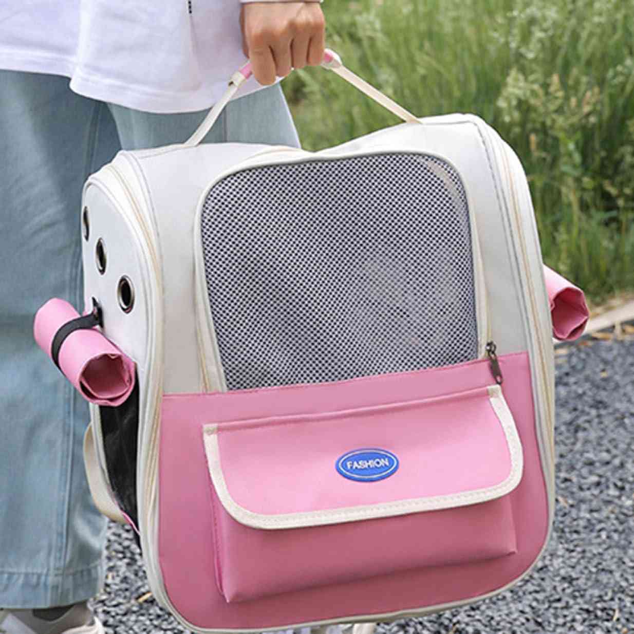 　　　 -------商品詳細------- ★ペット用らくらくたためるキャリーリュック！どんな時でもペットと一緒に楽しくお出かけができる！ ★前面メッシュウインドウだから通気性に優れ、中にいるペットの様子がすぐわかります。 ★使わないときはコンパクトに折りたためて持ち運びも簡単なペット用キャリーバッグです。 ★丈夫な仕組みで底部はしっかりして型崩れしにくい設計です。突然の飛び出しを防止できる専用リードも付き、安心してお出かけ出来ますの猫キャリーバッグです。 ★ペット持ち運びリュックはキャンピング、通院、散歩、ドライブ、旅行、災害避難などのお出かける時に非常に役に立ちます。説明 大容量 お出掛けペットリュック ペット用バックパックは猫、小型犬、ウサギ、その他の小型ペットに適しています。 □そんな悩みはありませんか? □ペットちゃんの病院通いに手軽に使えるバッグが! □チョットそこまでお散歩を気軽にできるバッグが! □ドライブ、キャンプにも使えて持ち運びが便利! □手提げ?リュックの2WAY使用が出来る! ?ゆとりある空間 快適で通気性が良い 視認性の良いメッシュ窓 ?手提げでもリュックでも 2WAY機能 長時間の使用でもバッグ&リュックで疲れにくい設計 手提げ、リュックの2WAYで移動が大変【楽】になります! ?多面性?通気性?清涼感 通気性の良いメッシュ素材を使用し ペットの快適性を持続させる設計です ペットに新鮮な空気を与え、窮屈な感じを与えません。 ?軽量コンパクト 簡単に折り畳めて収納が便利 ?丈夫な仕組みで底部はしっかりして型崩れしにくい設計です。 突然の飛び出しを防止できる専用リードも付き、安心してお出かけ出来ますの猫キャリーバッグです。 ご注意 ※手作業で計測しているため、サイズに多少の誤差がございます。 ※商品写真はできる限り実物に近づけるようにしておりますが、お使いのモニター設定、お部屋の照明等により実際の商品と色味が異なる場合がございます。