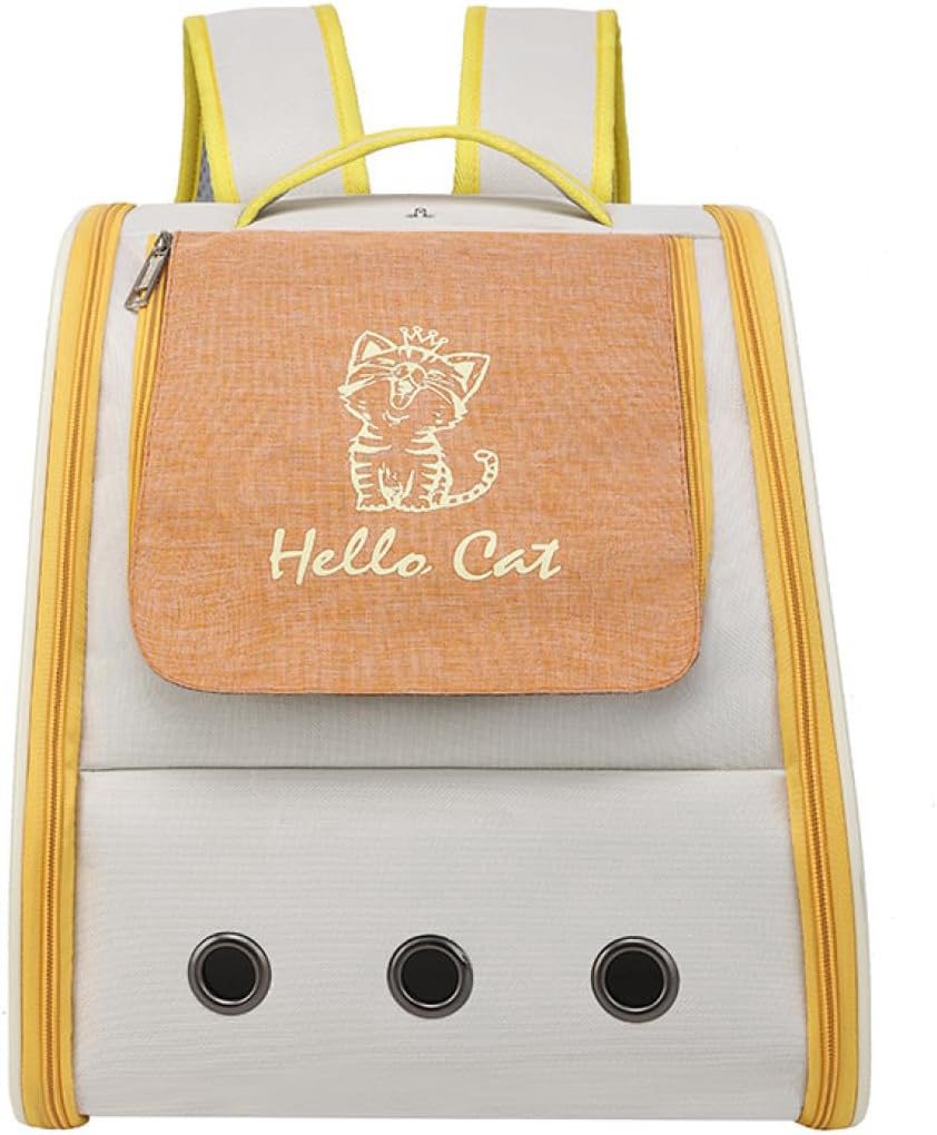 【10％OFFクーポンあり】犬 猫 ペット リュック ペットキャリー 折り畳み式 猫用 犬用 ソフトクレート きゃりーバッグ 小型犬 小動物用 M キャリー バッグ お洒落 通気性 折りたたみ 散歩 イエロー 旅行 通院 災害避