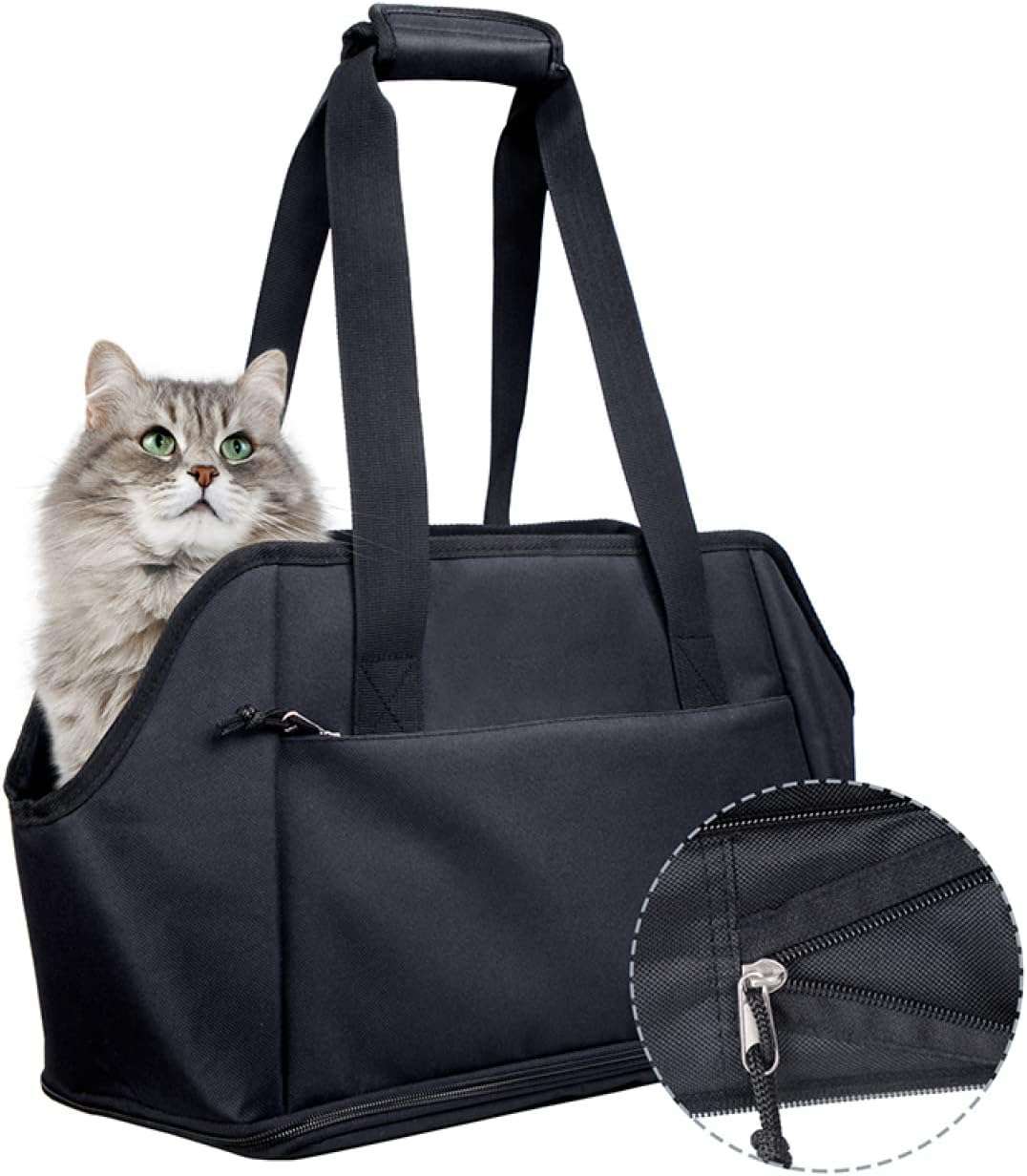 【10％OFFクーポンあり】ペットキャリーバッグ バッグ 2way キャリー 38*19*26.5 ショルダー 簡易 ブラック ペットハウス 軽量 コンパクト 収納 移動 折りたたみ 可愛い おしゃれ 快適 犬用品 猫用品 2W