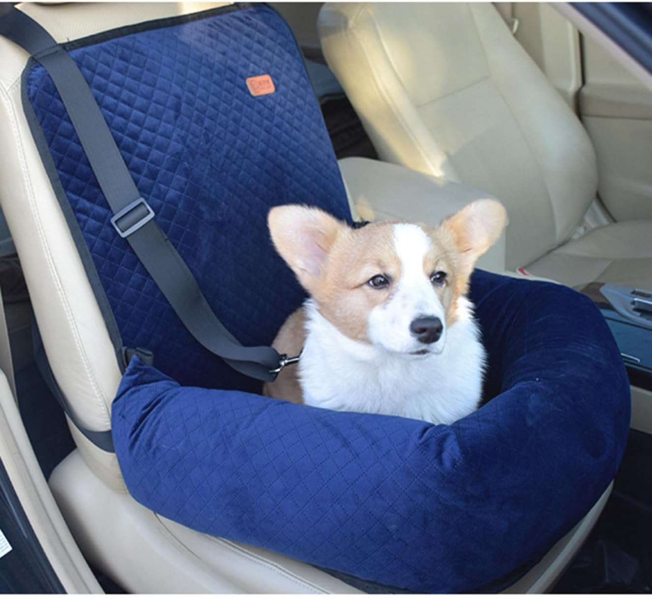 【10％OFFクーポンあり】ペットキャリーバッグ ドライブベッド 移動可能な犬猫用キャリーバッグ 折りたたみ式 お出かけ用品 小型犬 中型犬 犬 車 ドライブシート ドライブボックス 車載用 飛び出し防止 リード付き 滑り止め