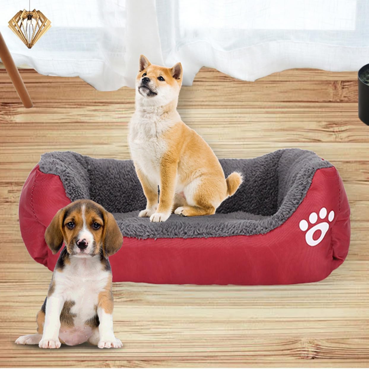 【10％OFFクーポンあり】犬 ベッド 大型犬 洗える 耐久性 冬 防寒 ペットクッション 猫 ベッド ペットベッド ソファー 秋冬 レッド もふもふ ふわふわ もこもこ ぐっすり眠る 丈夫 高反発 キャット 通年 猫用 小型犬