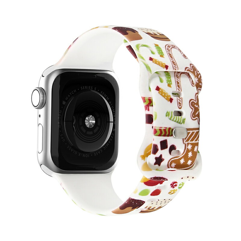 【ブラックフライデー期間P10倍&最大600円クーポン】クリスマスブレスレット Apple Watch 46mm 45mm 44mm 42mm 41mm 40mm 38mm シリコン iWatch ストラップ Apple Watch Series 11 10 9 8 7 6 5 4 3 2 1 SE1-3 対応 女性や友人への面白いクリスマスプレゼント