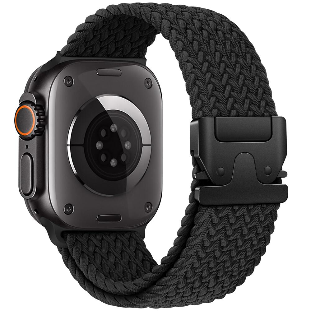 【ブラックフライデー期間P10倍&最大600円クーポン】編み込み伸縮性ソロループ Apple Watch Ultra 3 バンド 49mm 46mm 45mm 44mm 42mm 41mm 40mm 38mm 男女兼用 パラシュートバックル付きナイロンスポーツバンド iWatch Series 11 10 9 8 7 6 5 4 3 2 1 SE1-3用