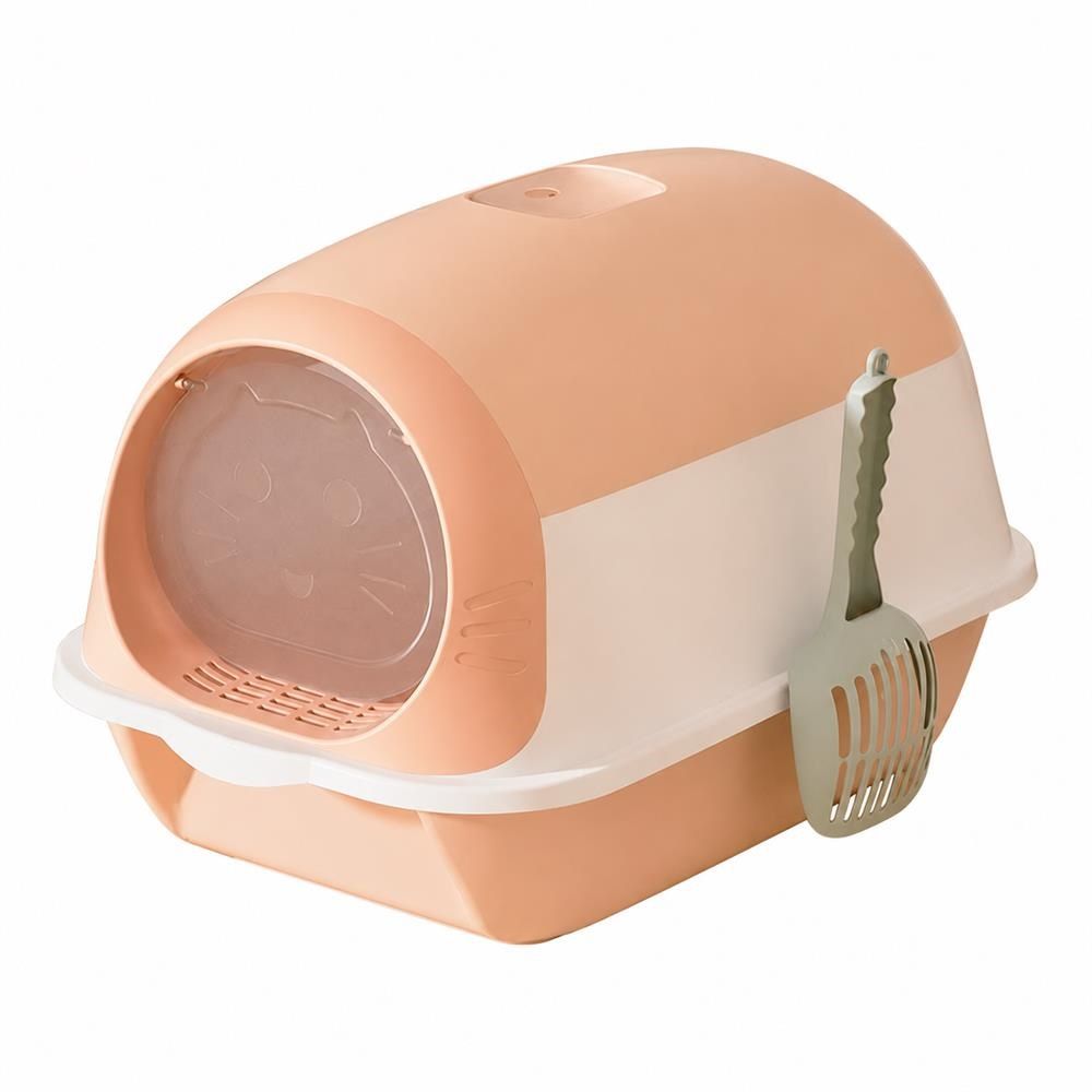 猫 トイレ フード付き 大型 猫用トイレ本体 ドーム型 砂飛び散り防止 消臭対策 スコップ付き 掃除しやすい 広々サイズ ペットトイレ