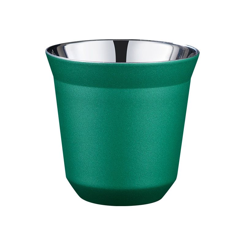 エスプレッソカップ 二重構造 ステンレス ダブルウォール コーヒーカップ ミニ コップ 断熱 保冷 保温 取っ手なし 結露しにくい 150ml アウトドア キャンプ おしゃれ ギフト