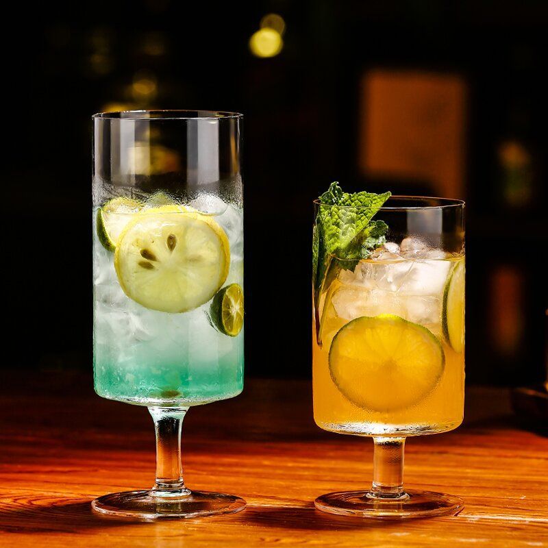 グラス 脚付きグラス 315ml+375ml カクテルグラス 薄吹き タンブラー ストレート 大容量 コップ おしゃれ 透明 ビール ハイボール サワー 宅飲み カフェ
