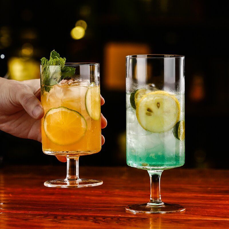 Nartoostonのグラス 脚付きグラス 315ml+375ml カクテルグラス 薄吹き タンブラー ストレート 大容量 コップ おしゃれ 透明 ビール ハイボール サワー 宅飲み カフェ｜アングル3