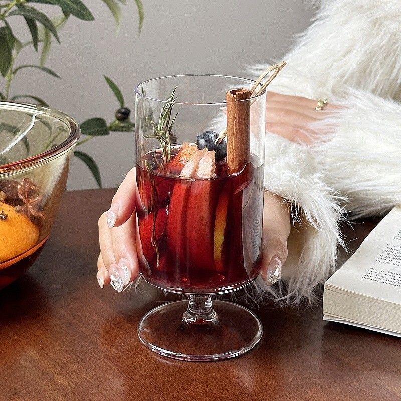 Nartoostonのホットワイングラス 耐熱ガラス ゴブレット おしゃれ 脚付きコップ 315ml+375ml クリスマス レトロ カクテルグラス デザートカップ おうちカフェ｜アングル2