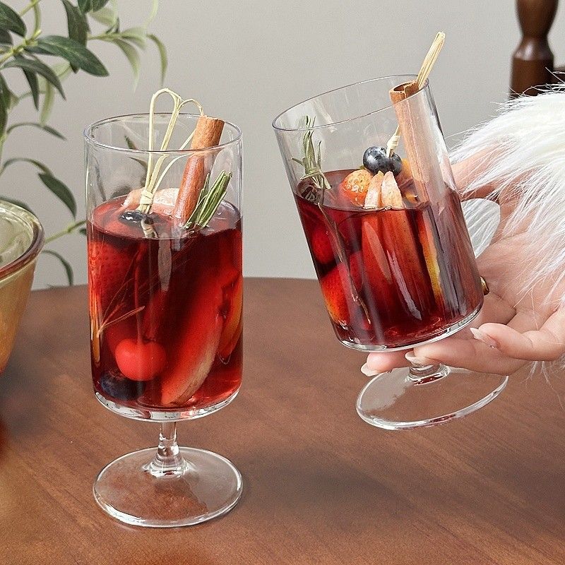 Nartoostonのホットワイングラス 耐熱ガラス ゴブレット おしゃれ 脚付きコップ 315ml+375ml クリスマス レトロ カクテルグラス デザートカップ おうちカフェ｜アングル3