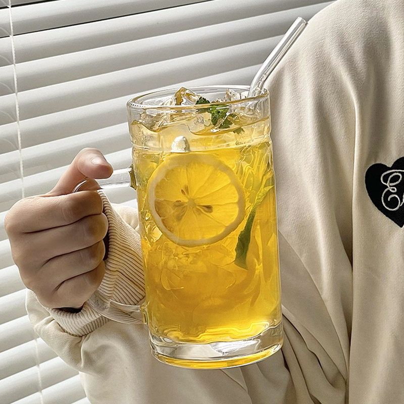ビールジョッキ 1000ml 大容量 ジョッキ 取っ手付き ガラスコップ おしゃれ カフェ...
