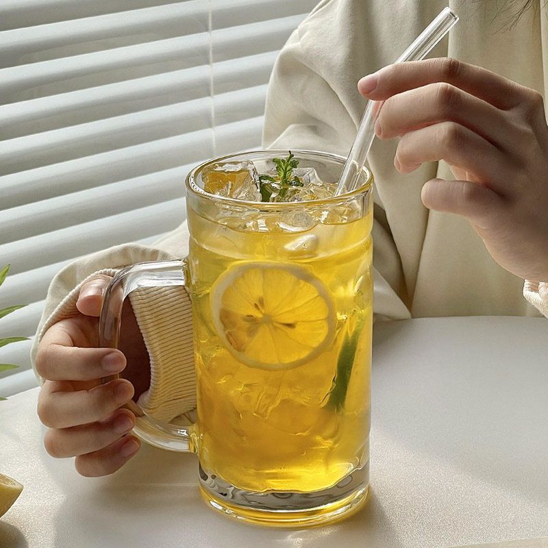 ビールジョッキ 1000ml 大容量 ジョッキ 取っ手付き ガラスコップ おしゃれ カフェ...