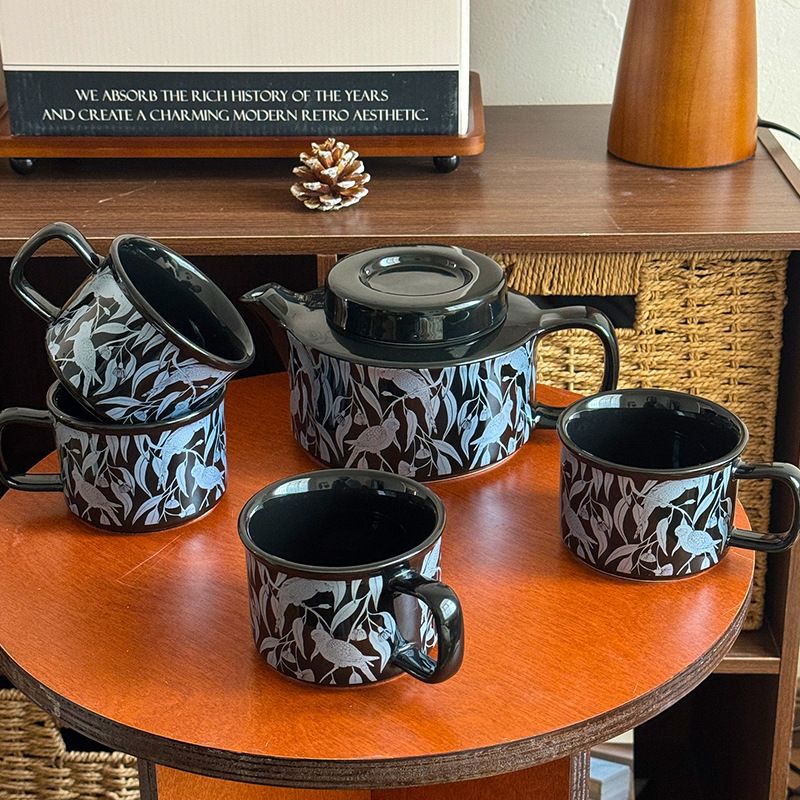 ティーセット 茶器セット 急須 湯呑み 4客セット おしゃれ 竹 小鳥 オリエンタル ...