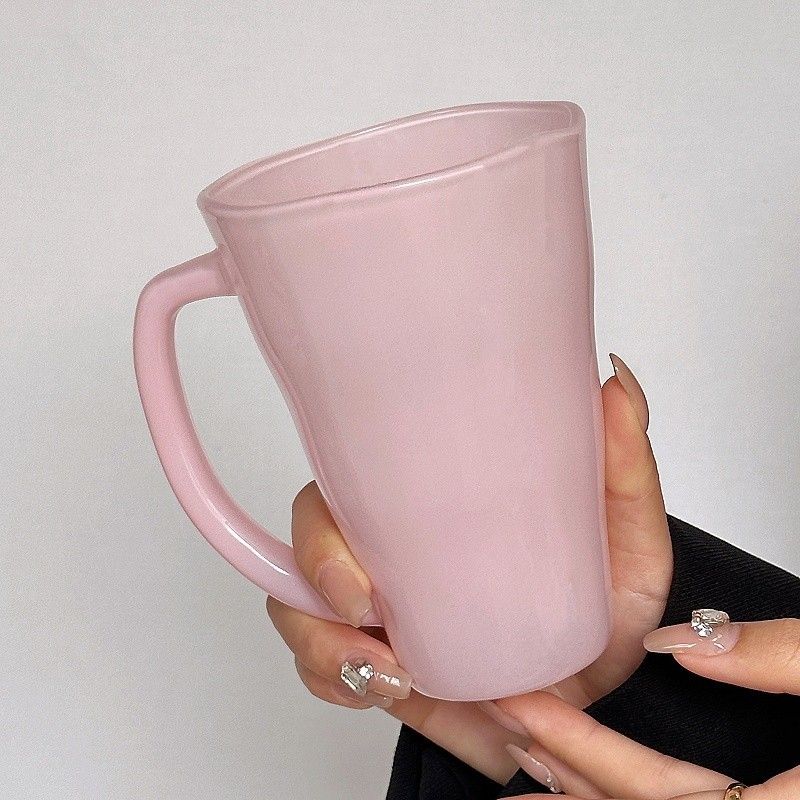 マグカップ ウェーブ 360ml 不規則 ニュアンスデザイン おしゃれ グラス 取っ手付き カフェ風 耐熱 硝子 ティーカップ コップ デザートカップ 卓上インテリア 贈り物 ギフト