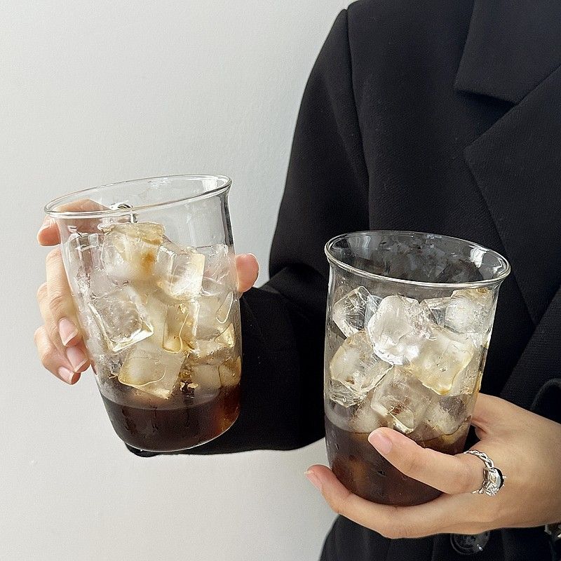 耐熱グラスコップ おしゃれ カフェグラス タンブラー 耐熱ガラス 広口 コップ アイ...