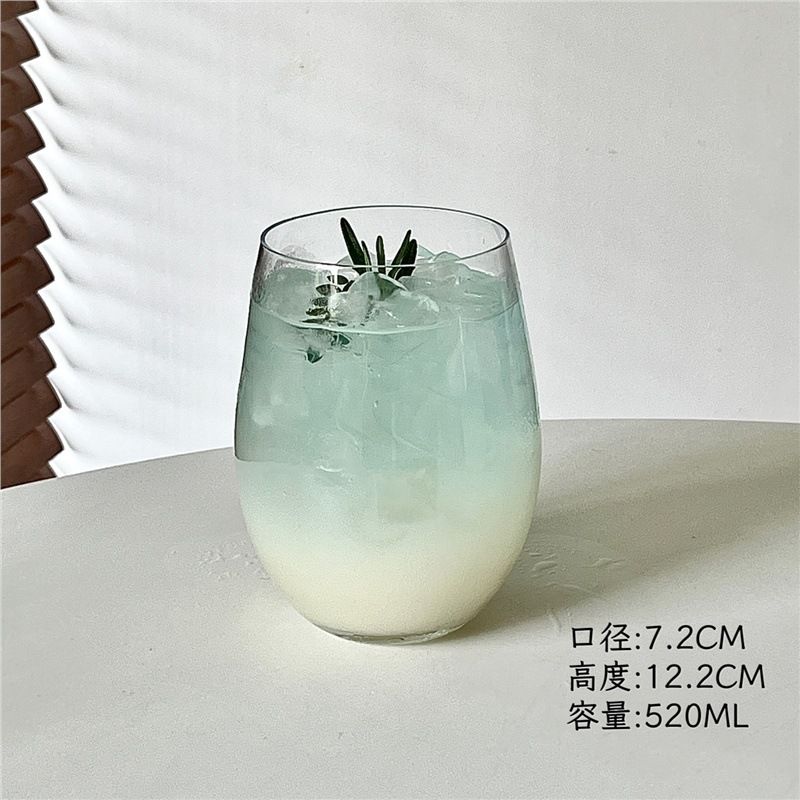 グラス たまご型 タンブラー おしゃれ コップ 丸い ガラスコップ カフェ風 大容量 ...