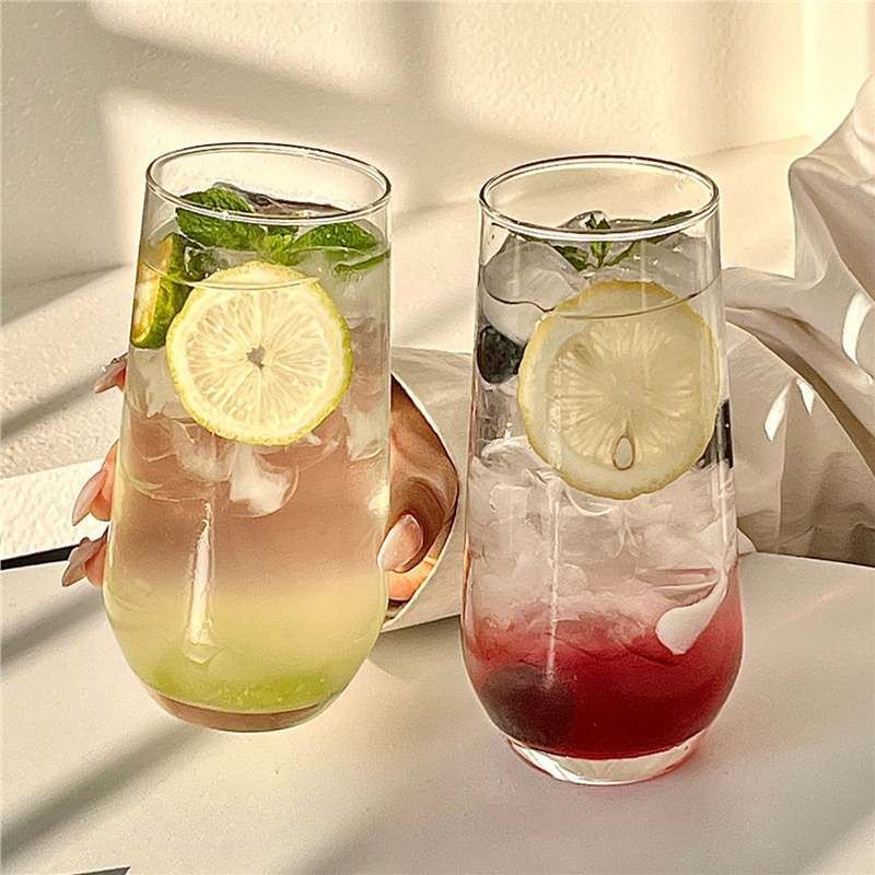 グラス コップ おしゃれ タンブラー モヒートグラス カクテル 丸み ソーダガラス カフェ風 ジュース ハイボール 家飲み 380ml+400ml