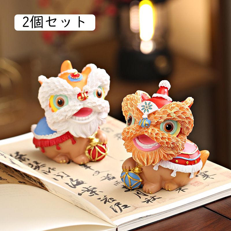 楽天市場】獅子舞 中国（置物｜インテリア小物・置物）：インテリア