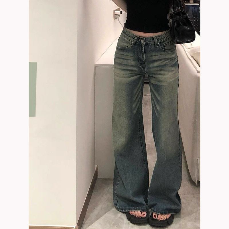 デニムパンツ レディース ワイドパンツ ジーンズ ジーパン ボトム ブーツカット ロ...