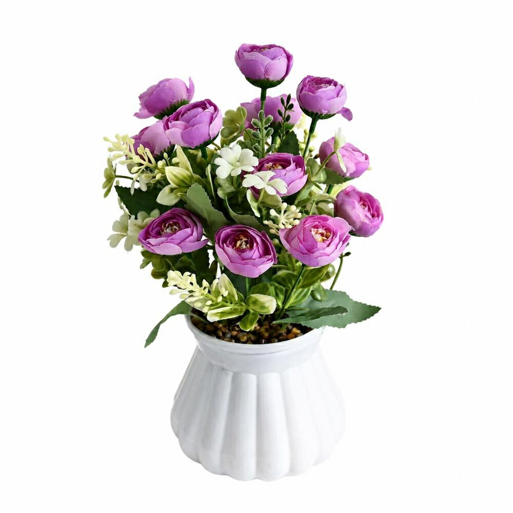 乐天商城 - 【枯れない薔薇】造花 ミニ ローズ 鉢植え フェイクグリーン 本物そっくり リアル 観葉植物 インテリア おしゃれ 室内 飾り 卓上 小さい バラ 薔薇 アーティフィシャルフラワー 鉢付き ポット ホワイト お手入れ不要 水やり不要 玄関 リビング 洗面所 トイレ デスク