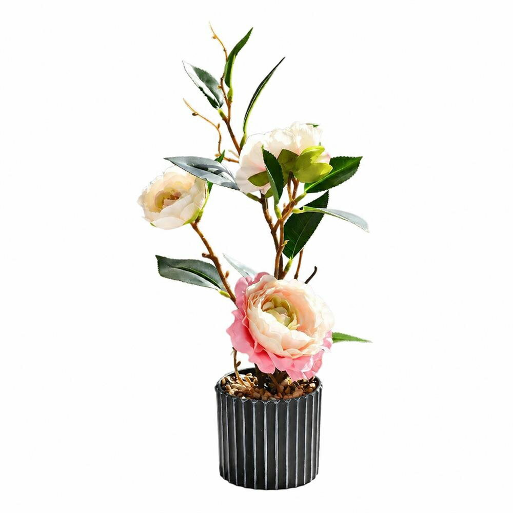 Other - 【和モダン】 盆栽 椿 造花 観葉植物 フェイクグリーン カメリア 鉢植え 室内 卓上 リアル ミニ 水やり不要 枯れない 虫がつかない インテリア 飾り ツバキ アーティフィシャルフラワー 陶器風 ポット 手入れ不要 置物 玄関 リビング 寝室 トイレ 洗面所 デスク