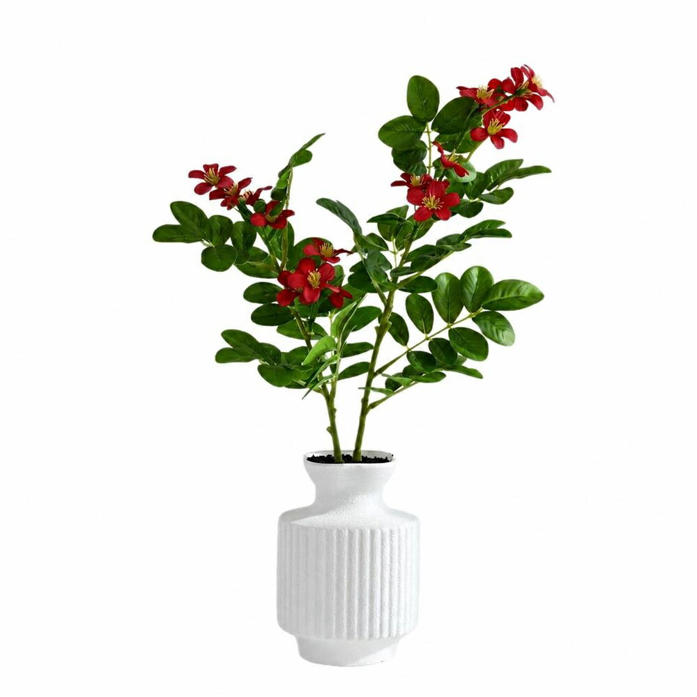 【お手入れ不要】フェイクグリーン 盆栽 観葉植物 造花 室内 おしゃれ リアル 赤い...