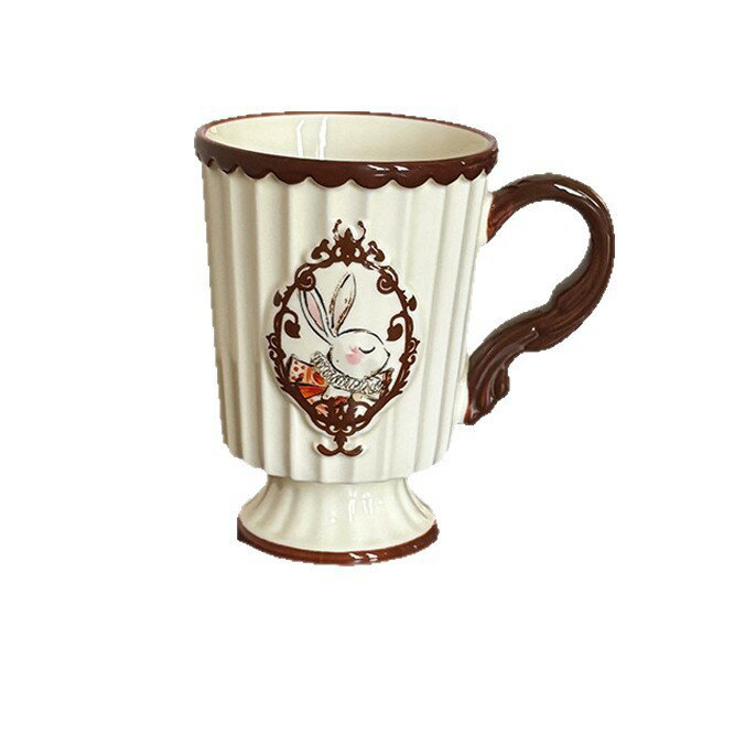 マグカップ アンティーク ウサギ コーヒーカップ 陶器 高足 レトロ ティーカップ おしゃれ かわいい フレンチ 北欧 姫系 コップ ティータイム おうちカフェ プレゼント 贈り物 ギフト 記念日 誕