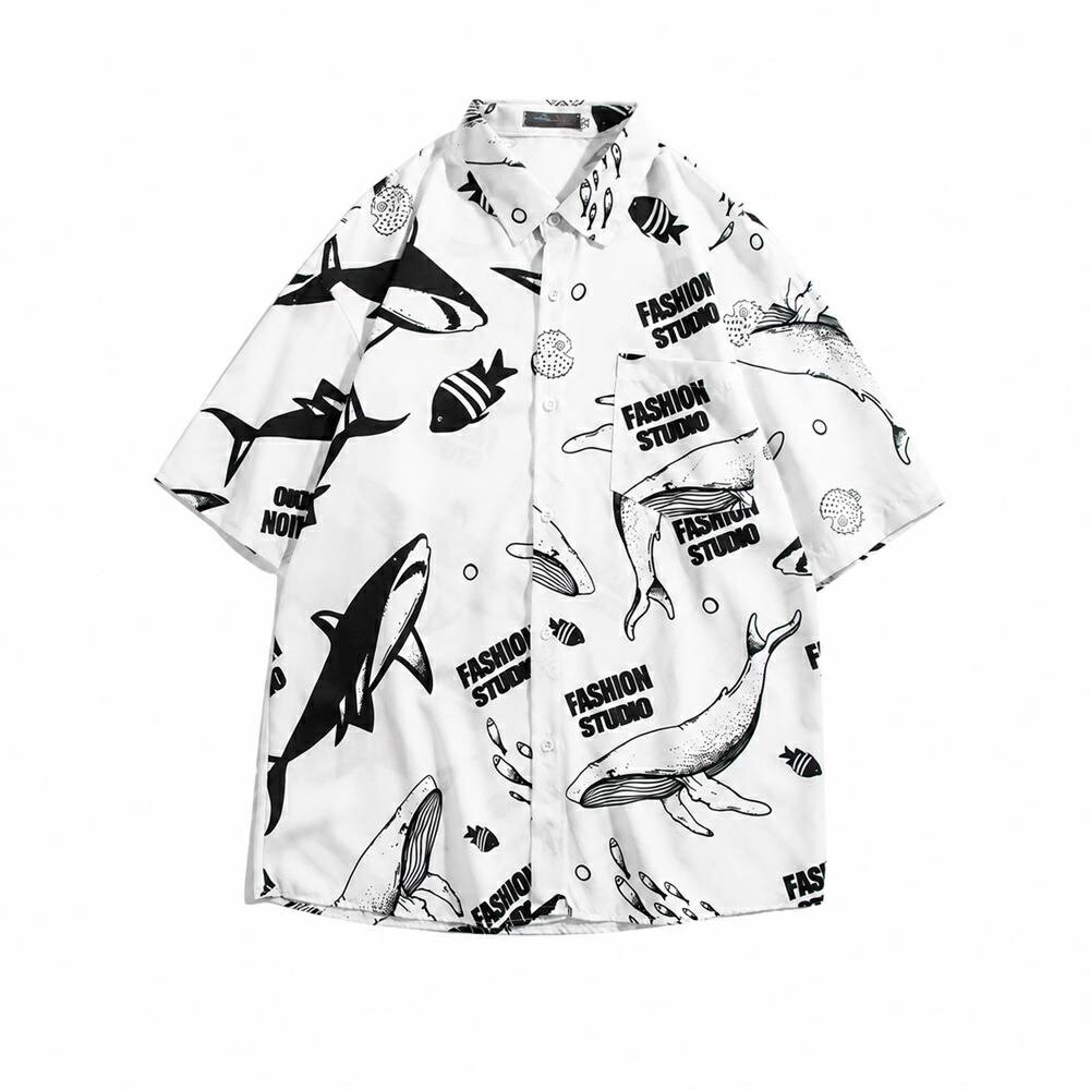 楽天市場】アロハシャツ メンズ サメ（メンズファッション）の通販