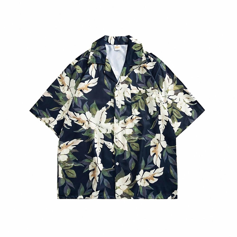 Rakuten - アロハシャツ メンズ 半袖 オープンカラーシャツ 花柄 開襟シャツ レディース ビッグシルエット ビーチシャツ リゾート 旅行 ボタニカル柄 ゆったり 涼しい 部屋着 サラサラ ハワイアンシャツ カジュアル 夏 海 祭り フェス キャンプ オーバーサイズ 体型カバー