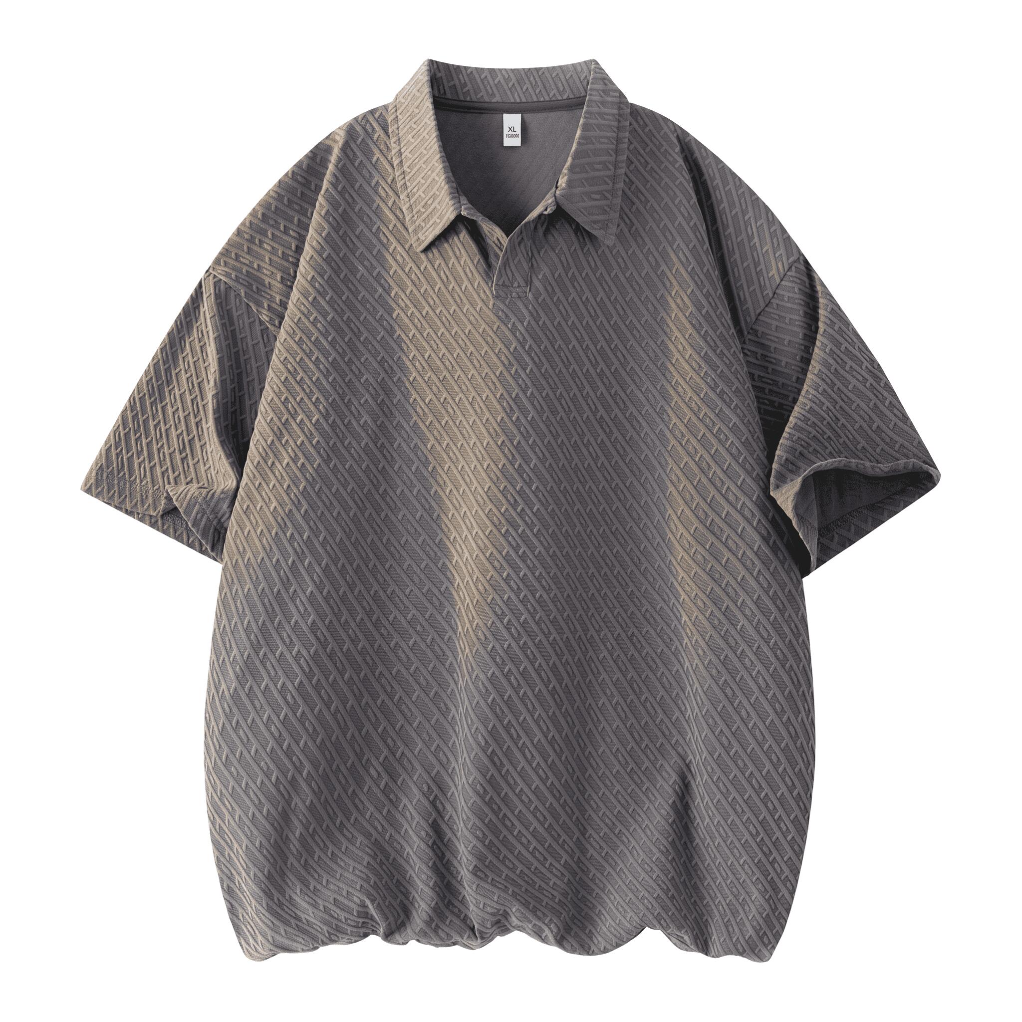 Rakuten - ポロシャツ メンズ 半袖 夏服 襟付き ワッフル 凸凹 立体感 ビッグシルエット オーバーサイズ カジュアル 通気性 速乾 ゆったり お洒落 ファッション ストリート