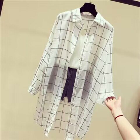 ロングシャツ レディース ブラウス 長袖 チュニック チェック 柄 薄手 羽織り UVカット 冷房対策 トップス ゆったり カジュアル リネン..