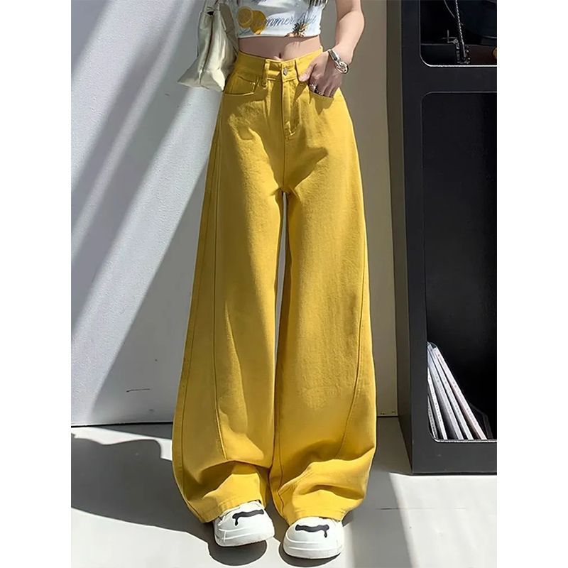 Rakuten - ジーンズ レディース ハイウエスト ワイドパンツ デニム ゆったり ジーパン 美脚 脚長 ストレート カジュアル ロングパンツ ボトムス 体型カバー 春 夏 秋 冬 ズボン